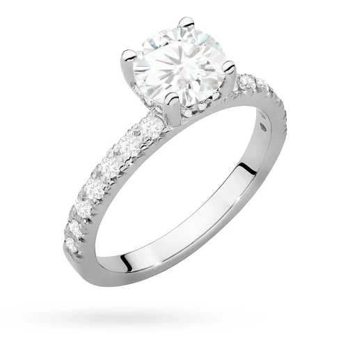 Złoty pierścionek diament laboratoryjny 1,00ct kamienie na szynie i koronie białe złoto Lab Diamonds W0546.B3.LDW.04 marko