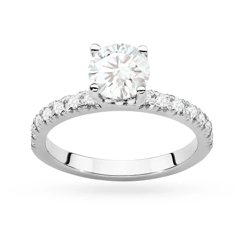Złoty pierścionek diament laboratoryjny 1,00ct kamienie na szynie i koronie białe złoto Lab Diamonds W0546.B3.LDW.04 marko