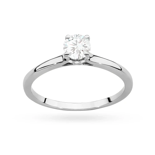 Złoty pierścionek diament laboratoryjny 0,40ct i kamienie na koronie białe złoto Lab Diamonds W0547.B3.LDW.01 marko