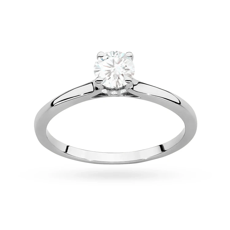 Złoty pierścionek diament laboratoryjny 0,40ct i kamienie na koronie białe złoto Lab Diamonds W0547.B3.LDW.01 marko