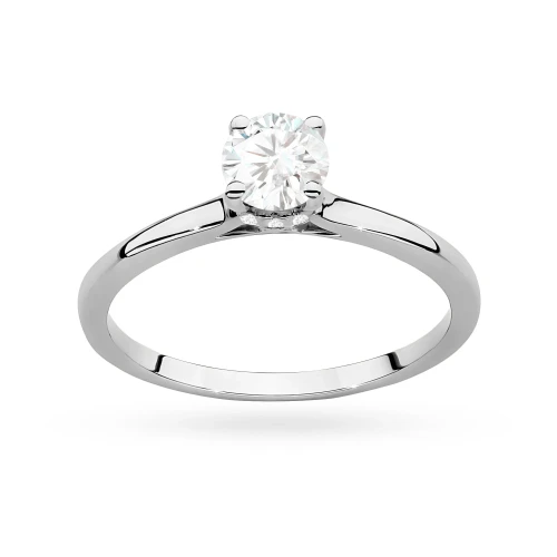 Złoty pierścionek diament laboratoryjny 0,50ct i kamienie na koronie białe złoto Lab Diamonds W0547.B3.LDW.02 marko
