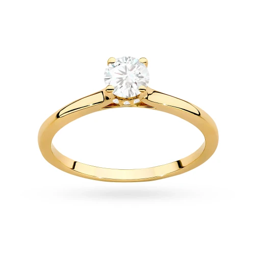 Złoty pierścionek diament laboratoryjny 0,40ct i kamienie na koronie żółte złoto Lab Diamonds W0547.Z3.LDW.01 marko