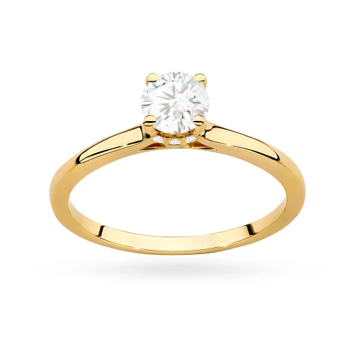 Złoty pierścionek diament laboratoryjny 0,50ct i kamienie na koronie żółte złoto Lab Diamonds W0547.Z3.LDW.02 marko