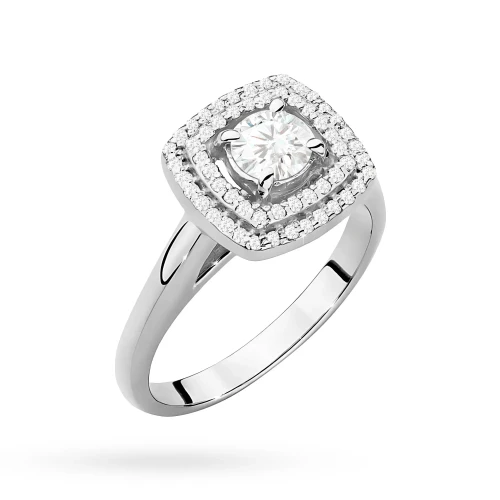 Pierścionek z białego złota z diamentem laboratoryjnym 0,40ct i 56 dodatkowych kamieni Lab Diamonds  W0548.B3.LDW.01 marko