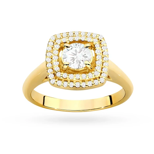 Pierścionek z żółtego złota z diamentem laboratoryjnym 0,40ct i 56 dodatkowych kamieni Lab Diamonds W0548.Z3.LDW.01 marko