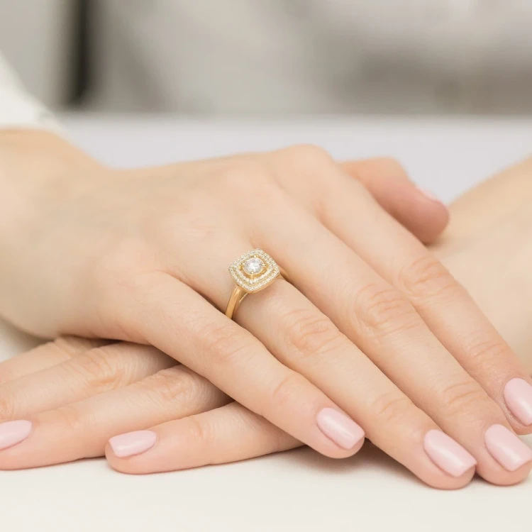Pierścionek z żółtego złota z diamentem laboratoryjnym 0,40ct i 56 dodatkowych kamieni Lab Diamonds W0548.Z3.LDW.01 marko