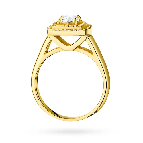Pierścionek W0548 Diament Laboratoryjny  0,50ct żółte złoto
