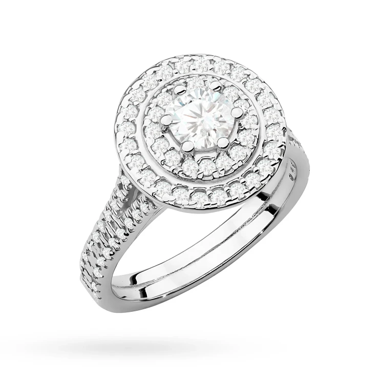 Okazały pierścionek diament laboratoryjny 0,40ct i 88 kamieni bocznych białe złoto Lab Diamonds W0549.B3.LDW.01 marko