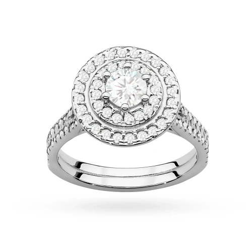 Okazały pierścionek diament laboratoryjny 0,40ct i 88 kamieni bocznych białe złoto Lab Diamonds W0549.B3.LDW.01 marko