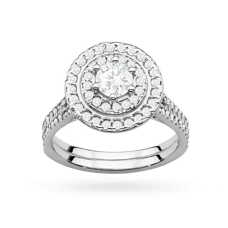 Okazały pierścionek diament laboratoryjny 0,40ct i 88 kamieni bocznych białe złoto Lab Diamonds W0549.B3.LDW.01 marko
