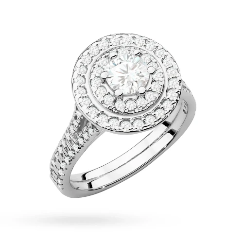 Okazały pierścionek diament laboratoryjny 0,50ct i 88 kamieni bocznych białe złoto Lab Diamonds W0549.B3.LDW.02 marko