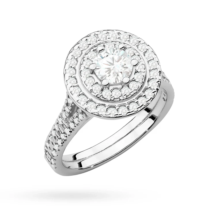 Okazały pierścionek diament laboratoryjny 0,50ct i 88 kamieni bocznych białe złoto Lab Diamonds W0549.B3.LDW.02 marko