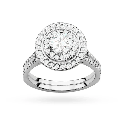 Okazały pierścionek diament laboratoryjny 0,50ct i 88 kamieni bocznych białe złoto Lab Diamonds W0549.B3.LDW.02 marko