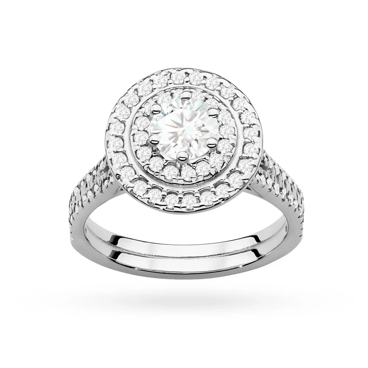 Okazały pierścionek diament laboratoryjny 0,50ct i 88 kamieni bocznych białe złoto Lab Diamonds W0549.B3.LDW.02 marko