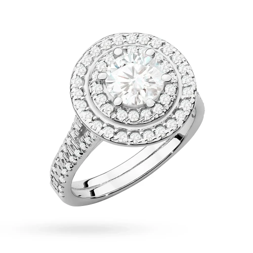 Okazały pierścionek diament laboratoryjny 0,70ct i 88 kamieni bocznych białe złoto Lab Diamonds W0549.B3.LDW.03 marko
