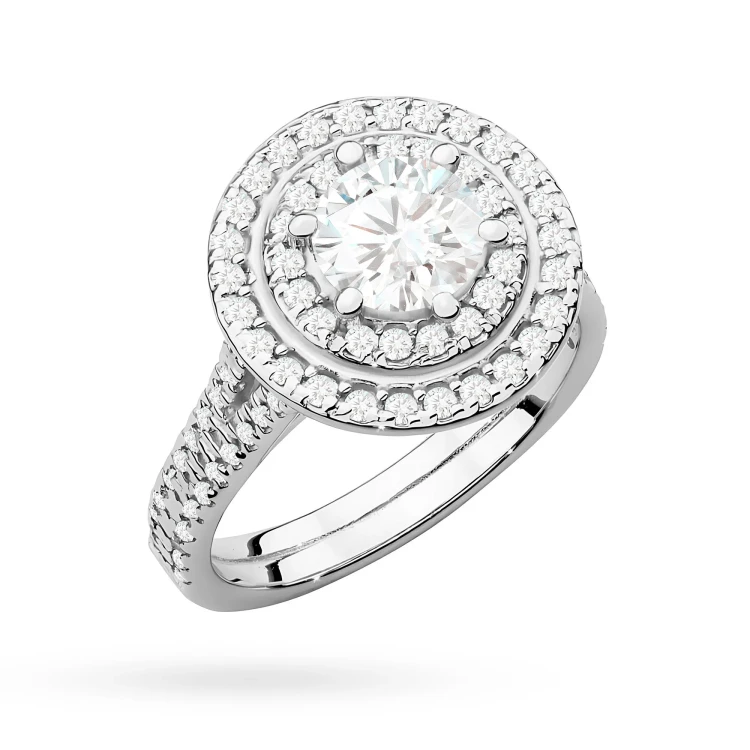 Okazały pierścionek diament laboratoryjny 0,70ct i 88 kamieni bocznych białe złoto Lab Diamonds W0549.B3.LDW.03 marko