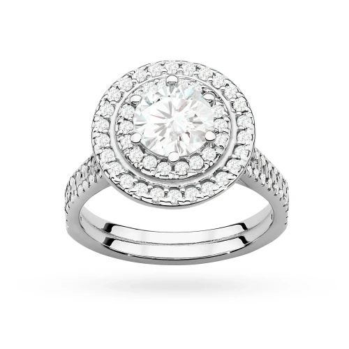 Okazały pierścionek diament laboratoryjny 0,70ct i 88 kamieni bocznych białe złoto Lab Diamonds W0549.B3.LDW.03 marko