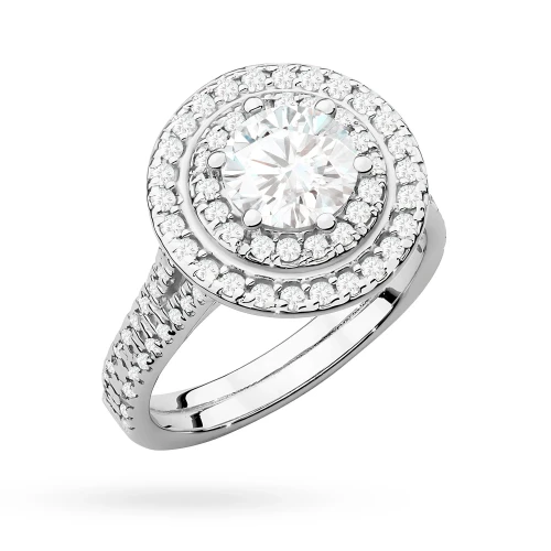 Okazały pierścionek diament laboratoryjny 1,00ct i 88 kamieni bocznych białe złoto Lab Diamonds W0549.B3.LDW.04 marko