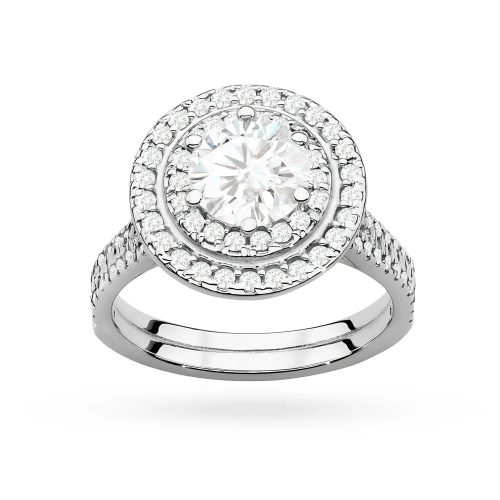 Okazały pierścionek diament laboratoryjny 1,00ct i 88 kamieni bocznych białe złoto Lab Diamonds W0549.B3.LDW.04 marko