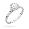 Pierścionek z białego złota Halo Ring brylant 0,40ct i kamienie boczne Dynastia W0550.B3.DIW.01 marko