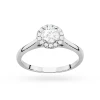 Pierścionek z białego złota Halo Ring brylant 0,40ct i kamienie boczne Dynastia W0550.B3.DIW.01 marko