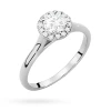 Pierścionek z białego złota Halo Ring brylant 0,50ct i kamienie boczne Dynastia W0550.B3.DIW.02 marko