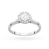 Pierścionek z białego złota Halo Ring brylant 0,50ct i kamienie boczne Dynastia W0550.B3.DIW.02 marko