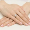 Pierścionek z białego złota Halo Ring brylant 0,50ct i kamienie boczne Dynastia W0550.B3.DIW.02 marko