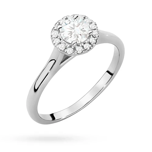 ierścionek z białego złota Halo Ring diament laboratoryjny 0,40ct i kamienie boczne Lab Diamonds W0550.B3.LDW.01 marko