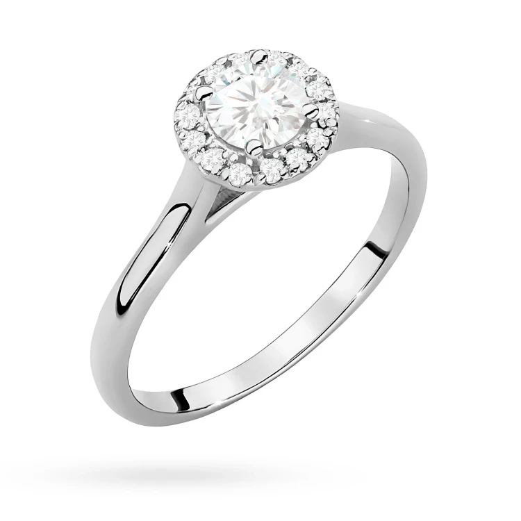 ierścionek z białego złota Halo Ring diament laboratoryjny 0,40ct i kamienie boczne Lab Diamonds W0550.B3.LDW.01 marko