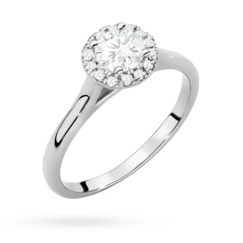 Pierścionek z białego złota Halo Ring diament laboratoryjny 0,50ct i kamienie boczne Lab Diamonds W0550.B3.LDW.02 marko