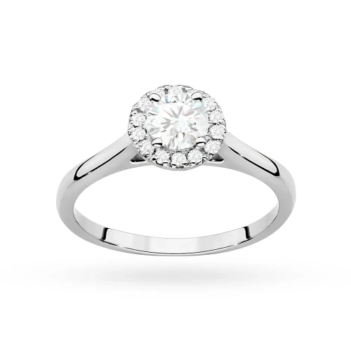 Pierścionek z białego złota Halo Ring diament laboratoryjny 0,50ct i kamienie boczne Lab Diamonds W0550.B3.LDW.02 marko