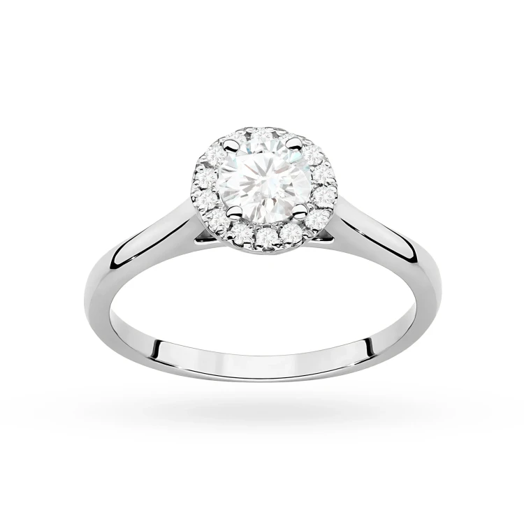 Pierścionek z białego złota Halo Ring diament laboratoryjny 0,50ct i kamienie boczne Lab Diamonds W0550.B3.LDW.02 marko