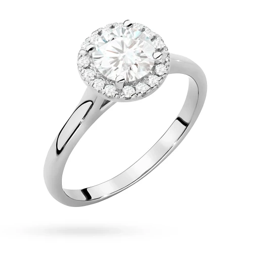 Pierścionek z białego złota Halo Ring diament laboratoryjny 0,70ct i kamienie boczne Lab Diamonds W0550.B3.LDW.03 marko