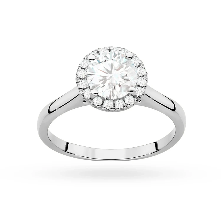 Pierścionek z białego złota Halo Ring diament laboratoryjny 0,70ct i kamienie boczne Lab Diamonds W0550.B3.LDW.03 marko