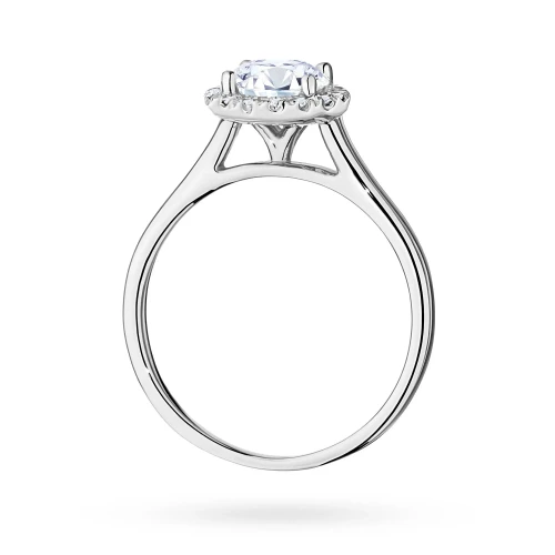 Pierścionek z białego złota Halo Ring  diament laboratoryjny 1,00ct i kamienie boczne Lab Diamonds