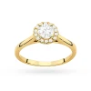 Pierścionek z żółtego złota Halo Ring diament laboratoryjny 0,50ct i kamienie boczne Lab Diamonds W0550.Z3.LDW.02 marko