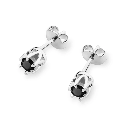 Kolczyki z czarnymi brylantami z białego złota klasyczne basic 0,24ct K0032.B3.DIB.03 marko
