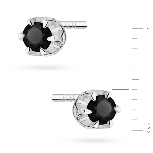 Kolczyki z czarnymi brylantami z białego złota klasyczne basic 0,24ct