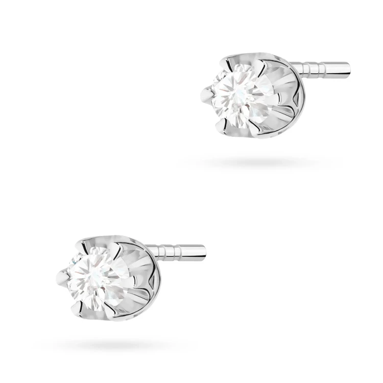 Złote kolczyki z brylantami klasyczne basic 0,20ct białe złoto K0032.B3.DIW.03 marko