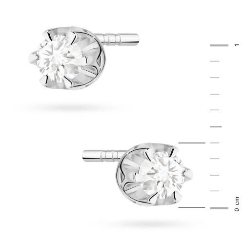 Złote kolczyki z brylantami klasyczne basic 0,20ct białe złoto