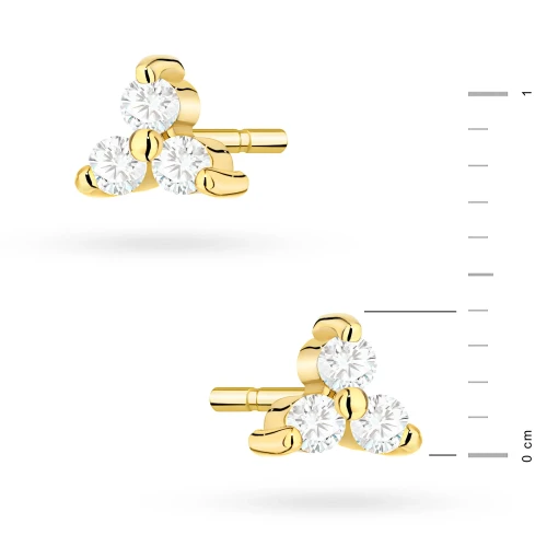 Złote kolczyki z brylantami 0,09ct