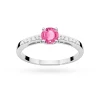 Zaręczynowy pierścionek z białego złota Kultowa okrągły różowy topaz i brylanty W0066.B3.TOP.01 marko