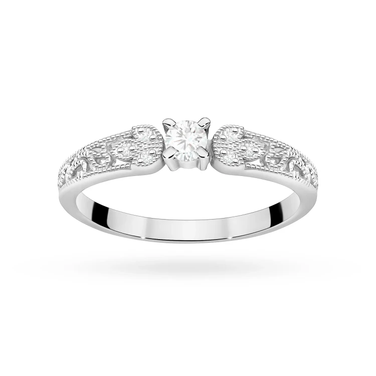 Ażurowy złoty pierścionek diamenty laboratoryjne białe złoto Lab Diamonds W0411.B3.LDW.01 marko