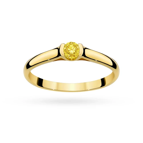 Pierścionek zaręczynowy klasyczny 0,15ct z żółtego złota żółty diament laboratoryjny Lab Diamonds W0369.Z3.LDY.01 marko