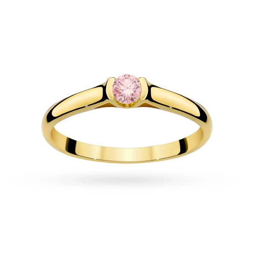 Pierścionek zaręczynowy klasyczny 0,15ct z żółtego złota różowy diament laboratoryjny Lab Diamonds W0369.Z3.LDP.01 marko