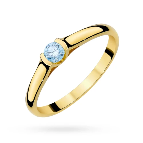 Pierścionek zaręczynowy klasyczny 0,15ct z żółtego złota niebieski diament laboratoryjny Lab Diamonds W0369.Z3.LDA.01 marko