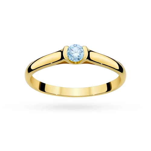 Pierścionek zaręczynowy klasyczny 0,15ct z żółtego złota niebieski diament laboratoryjny Lab Diamonds W0369.Z3.LDA.01 marko