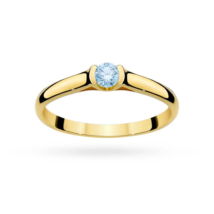 Pierścionek zaręczynowy klasyczny 0,15ct z żółtego złota niebieski diament laboratoryjny Lab Diamonds W0369.Z3.LDA.01 marko