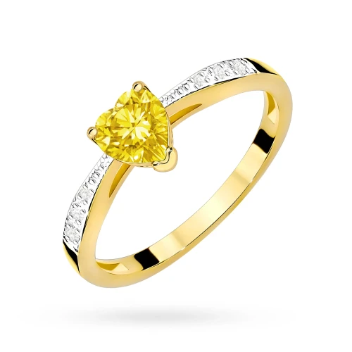 Pierścionek z żółtym diamentem laboratoryjnym w kształcie serca Lab Diamonds żółte złoto W0065.Z3.LDY.01 marko